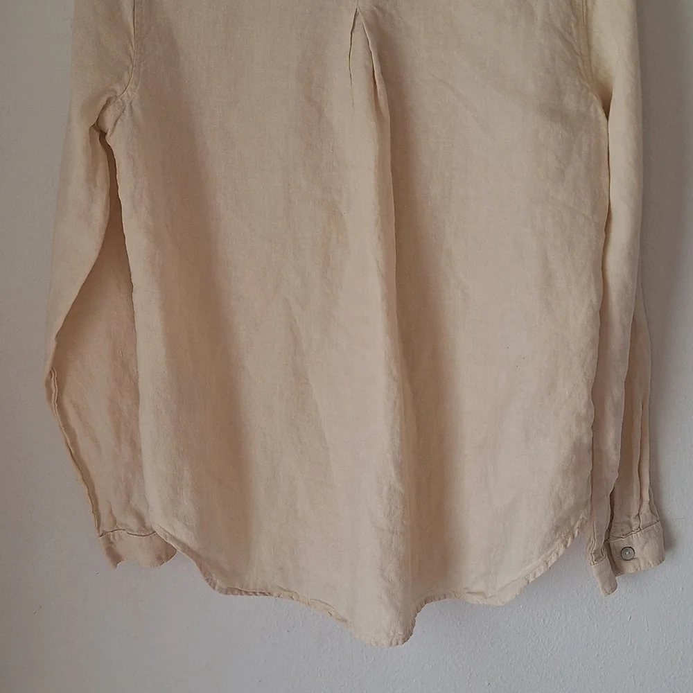 cloth & stone Cream Button-Up Linen Shirt - Picture 4 of 4